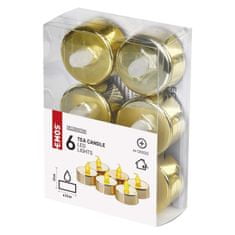 EMOS LED dekorácia – 6x čajová sviečka zlatá, 6x CR2032, vnútorná, vintage