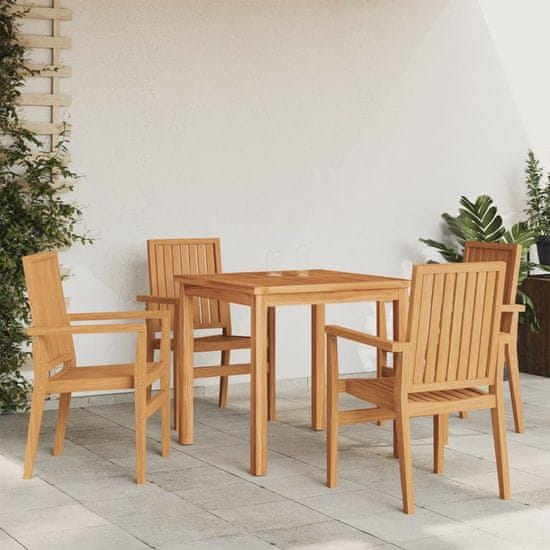 Petromila vidaXL Stohovateľné záhradné stoličky 4 ks 56,5x57,5x91 cm masívny tík