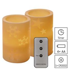 EMOS LED dekorácia – 2x vosková sviečka, 12,5 cm, 2x AA, ovládač, časovač