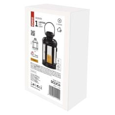 EMOS LED lampáš čierny, okrúhly, 18,5 cm, 1x CR2032, vnútorný, vintage, časovač