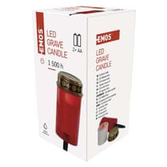 EMOS LED náhrobná sviečka zapichovacia, 25 cm, 2x AA, vonkajšia aj vnútorná, vintage