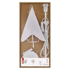 EMOS Svietnik na žiarovku E14 s papierovou hviezdou biely, 67x45 cm, vnútorný
