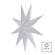 EMOS LED hviezda papierová závesná, 60 cm, vnút.