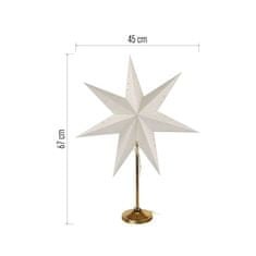 EMOS LED hviezda papierová so zlatým stojančekom, 45 cm, vnútorná