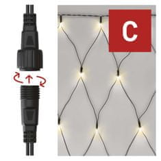 EMOS Standard LED spojovacia vianočná reťaz – sieť, 1,5x2 m, vonkajšia, teplá biela