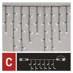 EMOS Standard LED spojovacia vianoč. reťaz – cencúle, 2,5 m, vonkajšia, studená biela