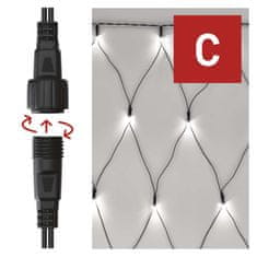 EMOS Standard LED spojovacia vianočná reťaz – sieť, 1,5x2 m, vonkajšia, studená biela