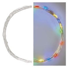 EMOS LED vianočná nano reťaz, 1,9 m, 2x AA, vnútorná, multicolor, časovač