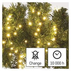 EMOS LED vianočná reťaz – ježko, 12 m, vonkajšia aj vnútorná, teplá biela, časovač