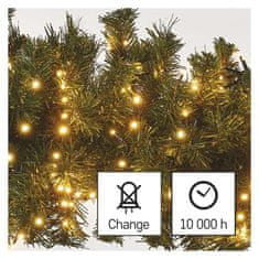 EMOS LED vianočná reťaz – cluster, 12 m, vonkajšia aj vnútorná, vintage, časovač