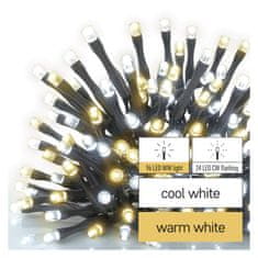 EMOS LED vianočná reťaz blikajúca, 12 m, vonkajšia aj vnútorná, teplá/studená biela, časovač