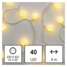EMOS LED svetelná cherry reťaz – guličky 2,5cm, 4m, vonkajšia aj vnútorná, teplá biela, časovač