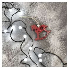 EMOS LED vianočná cherry reťaz – guličky, 20 m, vonkajšia aj vnútorná, studená biela, časovač