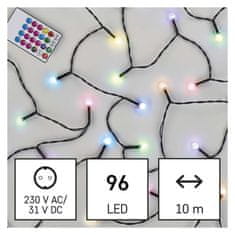EMOS LED vianočná cherry reťaz – guličky, 10 m, RGB, ovládač, programy, časovač