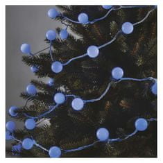 EMOS LED svetelná cherry reťaz – guličky 2,5 cm, 4 m, vonkajšia aj vnútorná, modrá, časovač
