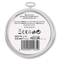 EMOS Predlžovací kábel 3 m / 1 zásuvka / biely / PVC / 1,5 mm2