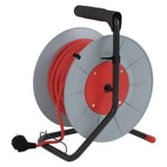 EMOS Predlžovací kábel na bubne 25 m / 4 zásuvky / červený / PVC / 230 V / 1 mm2
