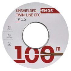 EMOS Dvojlinka netienená 2x1,5mm priehľadná, 100m