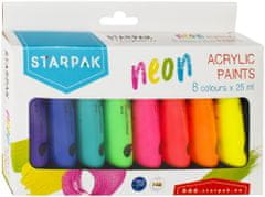STARPAK Akrylové neónové farby do školy 8 x 25 ml