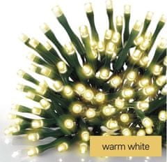 EMOS LED vianočná reťaz zelená, 12 m, vonkajšia aj vnútorná, teplá biela
