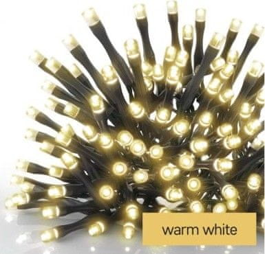 EMOS Štandard LED spojovacia vianočná reťaz, 10 m, vonkajšia aj vnútorná, teplá biela