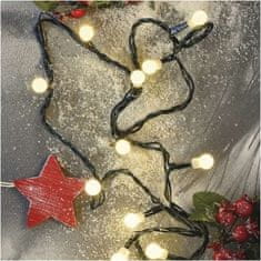 EMOS LED vianočné cherry reťaz – guličky, 20 m, vonkajšia aj vnútorná, teplá biela, časovač