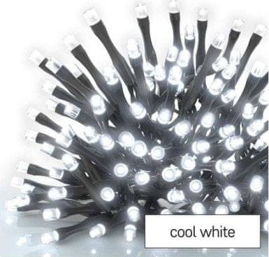 EMOS Štandard LED spojovacia vianočná reťaz - záclona, 1x2 m, vonkajšia, studená biela