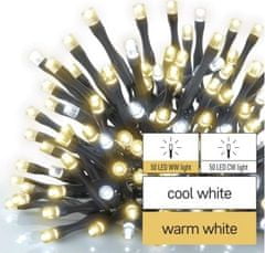 EMOS Štandard LED spojovacia vianočná reťaz, 10 m, vonkajšia, teplá/studená biela