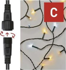 EMOS Štandard LED spojovacia vianočná reťaz blikajúca, 10 m, vonkajšia, teplá/studená biela