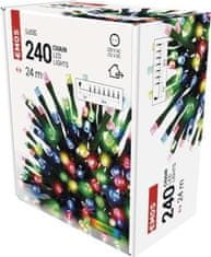 EMOS LED vianočná reťaz, 24 m, vonkajšie aj vnútorné, multicolor, časovač