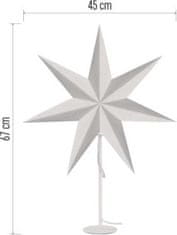 EMOS Svietnik na žiarovku E14 s papierovou hviezdou biely, 67x45 cm, vnútorná