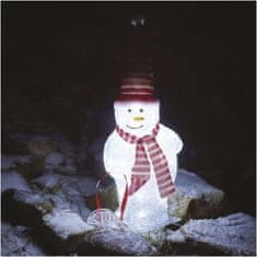 EMOS LED vianočný snehuliak s čiapkou a šálom, 46 cm, vonkajšie aj vnútorné, studená biela
