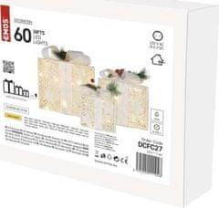 EMOS LED dárky s ozdobou, 3 velikosti, vnitřní, teplá bílá