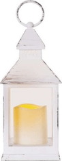 EMOS LED dekorácia – lampáš antik biely blikajúci, 3x AAA, vnútorné, vintage, časovač