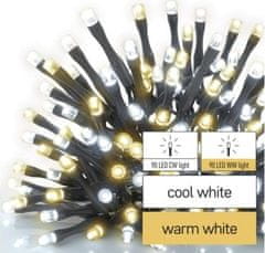 EMOS LED vianočná reťaz, 18 m, vonkajšia aj vnútorná, teplá/studená biela, časovač