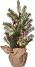 EMOS LED vianočný stromček zasnežený, 52 cm, 3x AA, vnútorná, teplá biela, časovač