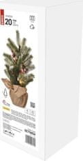 EMOS LED vianočný stromček zasnežený, 52 cm, 3x AA, vnútorná, teplá biela, časovač