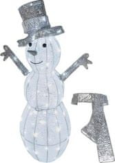 EMOS LED vánoční sněhulák ratanový, 82 cm, vnitřní, studená bílá, časovač