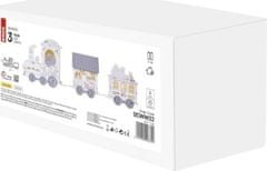 EMOS LED dekorácia drevená - vláčik, 2x AA, 14 cm, vnútorná, teplá biela, časovač