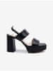 Čierne dámske kožené sandále na podpätku Högl Cindy 39