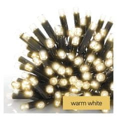 EMOS Profi LED spojovacia reťaz čierna, 10 m, vonkajšia aj vnútorná, teplá biela, časovač