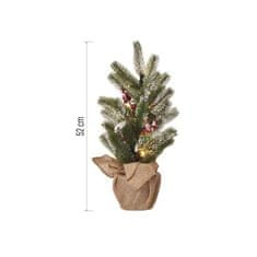 EMOS LED vianočný stromček zasnežený, 52 cm, 3x AA, vnútorný, teplá biela, časovač