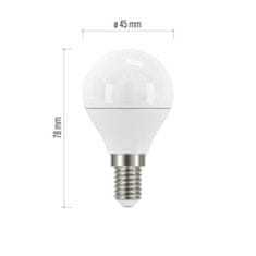 EMOS LED žiarovka Classic Mini Globe / E14 / 5 W (40 W) / 470 lm / neutrálna biela