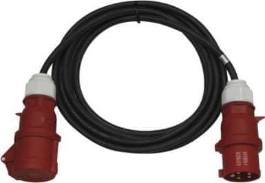 EMOS 3 fázový venkovní prodlužovací kabel 15 m / 1 zásuvka / černý / guma / 400 V / 4 mm2