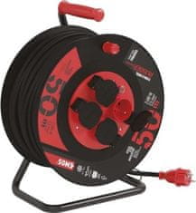 EMOS Gumový predlžovací kábel na bubne - 4 zásuvky, 50m, 2,5mm2