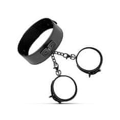 Easytoys Bedroom Fantasies Collar & Wrist Cuffs (Black), fetiš set obojku a manžiet