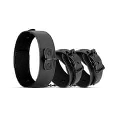 Easytoys Bedroom Fantasies Collar & Wrist Cuffs (Black), fetiš set obojku a manžiet