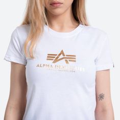 Alpha Industries  Dámske Tričko s krátkym rukávom New Basic T Wmn Foil Print FP Biela/Zlatá S
