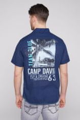 Camp David  Pánska košeľa s krátky rukávom Tmavá modrá XL