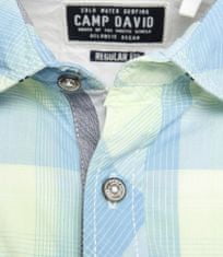 Camp David  Pánska Košeľa dlhý rukáv Modrá/Zelená L